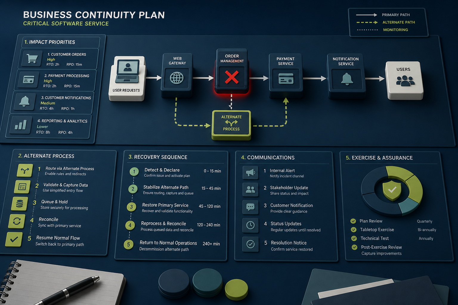 Planning materials arranged around a business decision